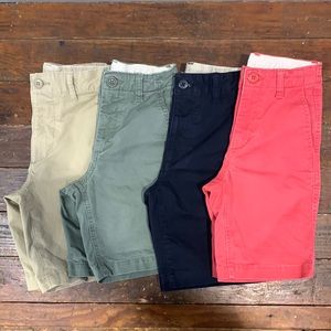 10 SLIM Gap Kids Woven Shorts Washwell GREEN & NEW NORDIC RED, Uniform TRUE NAVY